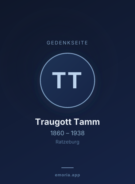 Gedenkportrait von Traugott Tamm