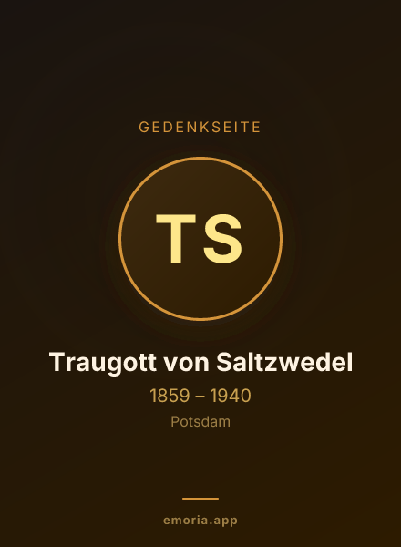 Gedenkportrait von Traugott von Saltzwedel