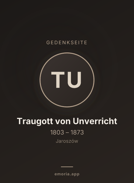 Gedenkportrait von Traugott von Unverricht