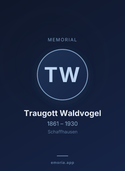 Memorial portrait of Traugott Waldvogel