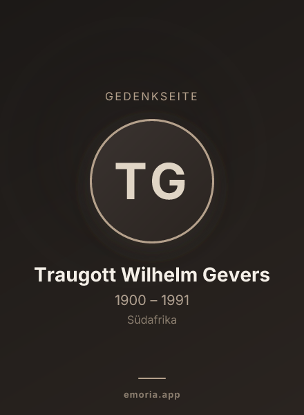 Gedenkportrait von Traugott Wilhelm Gevers