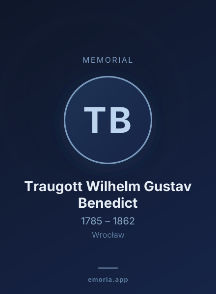 Memorial portrait of Traugott Wilhelm Gustav Benedict