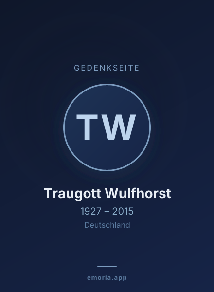 Gedenkportrait von Traugott Wulfhorst