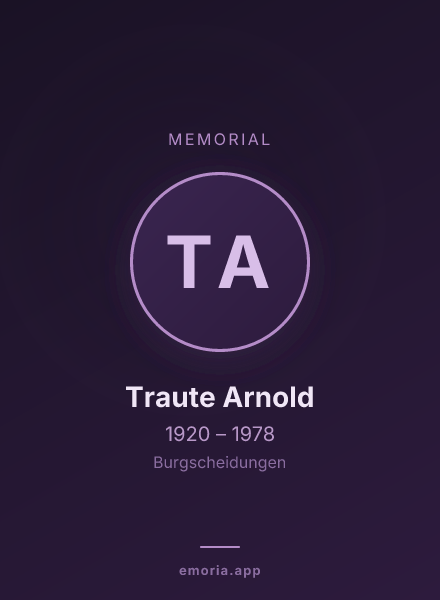 Memorial portrait of Traute Arnold