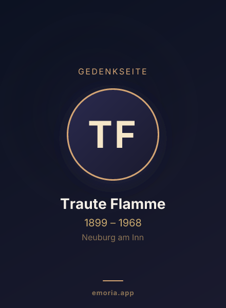 Gedenkportrait von Traute Flamme