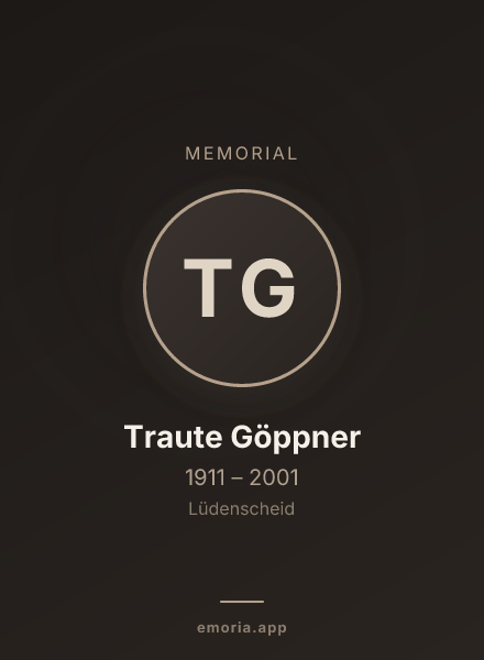 Memorial portrait of Traute Göppner