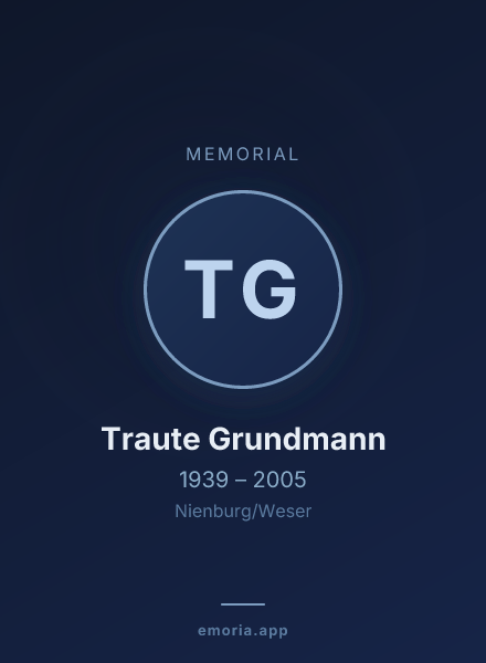 Memorial portrait of Traute Grundmann