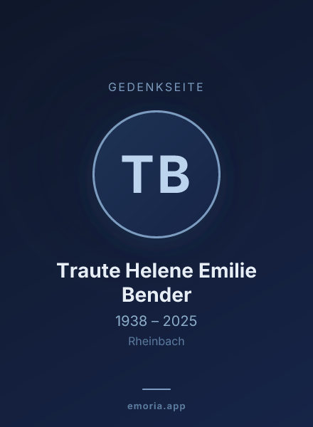 Gedenkportrait von Traute Helene Emilie Bender