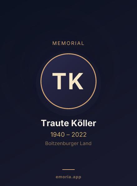 Memorial portrait of Traute Köller