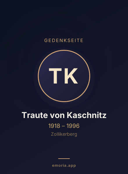 Gedenkportrait von Traute von Kaschnitz