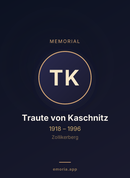 Memorial portrait of Traute von Kaschnitz