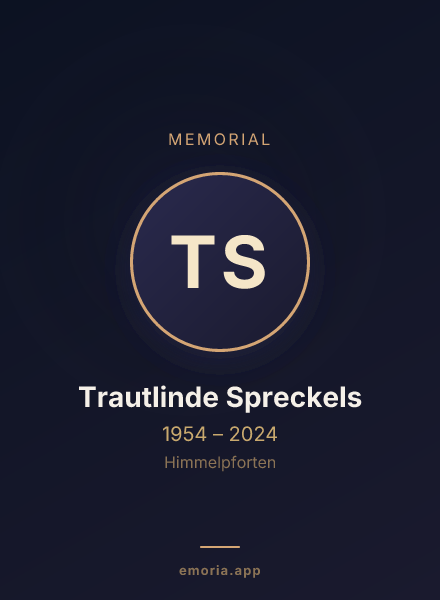 Memorial portrait of Trautlinde Spreckels