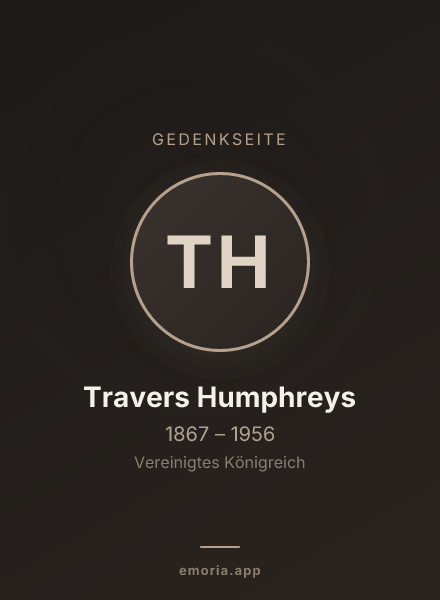 Gedenkportrait von Travers Humphreys