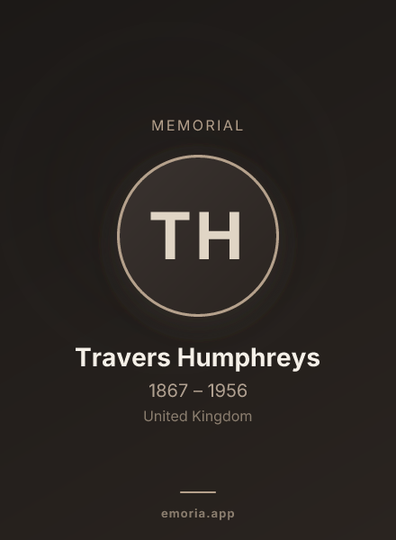 Memorial portrait of Travers Humphreys