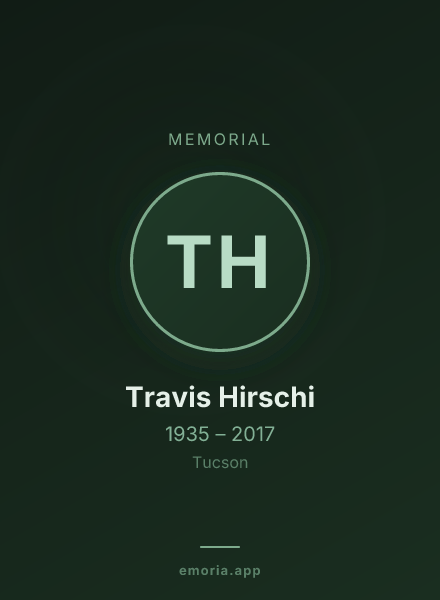Memorial portrait of Travis Hirschi