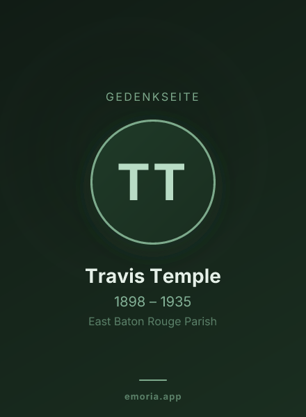 Gedenkportrait von Travis Temple