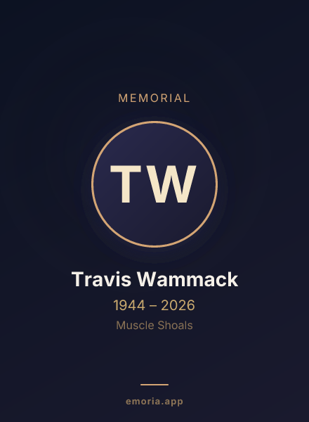 Memorial portrait of Travis Wammack