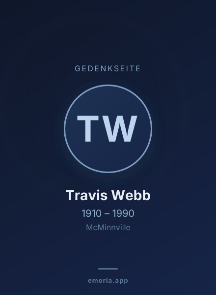 Gedenkportrait von Travis Webb
