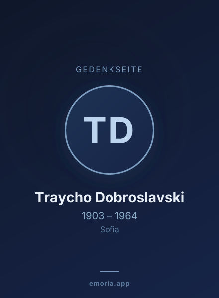 Gedenkportrait von Traycho Dobroslavski