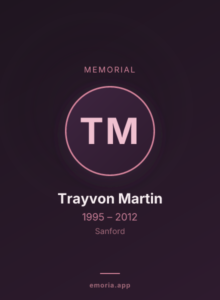 Memorial portrait of Trayvon Martin