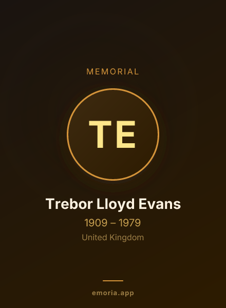 Memorial portrait of Trebor Lloyd Evans