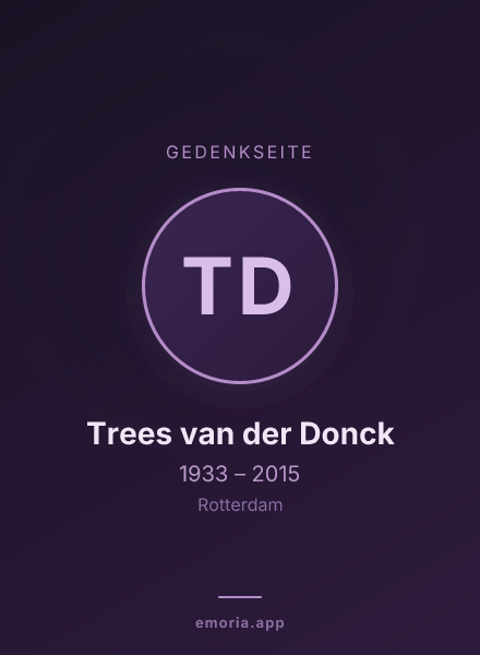 Gedenkportrait von Trees van der Donck