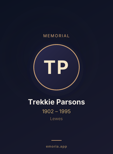 Memorial portrait of Trekkie Parsons