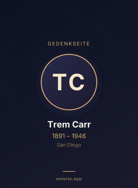 Gedenkportrait von Trem Carr