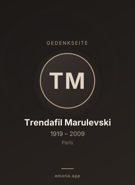 Gedenkportrait von Trendafil Marulevski