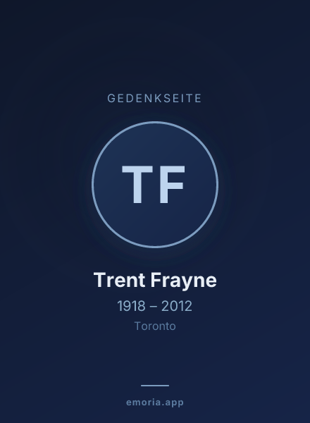 Gedenkportrait von Trent Frayne