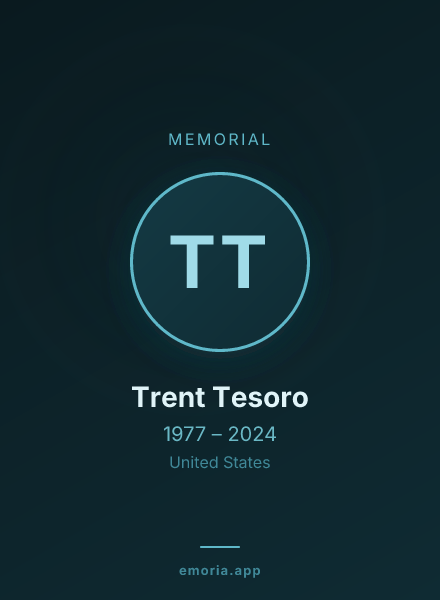 Memorial portrait of Trent Tesoro