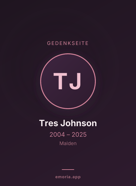 Gedenkportrait von Tres Johnson