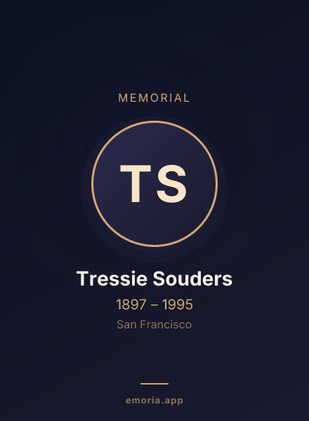 Memorial portrait of Tressie Souders
