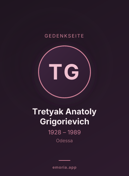 Gedenkportrait von Tretyak Anatoly Grigorievich