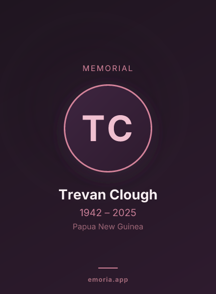 Memorial portrait of Trevan Clough