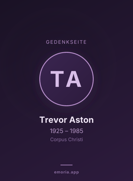 Gedenkportrait von Trevor Aston
