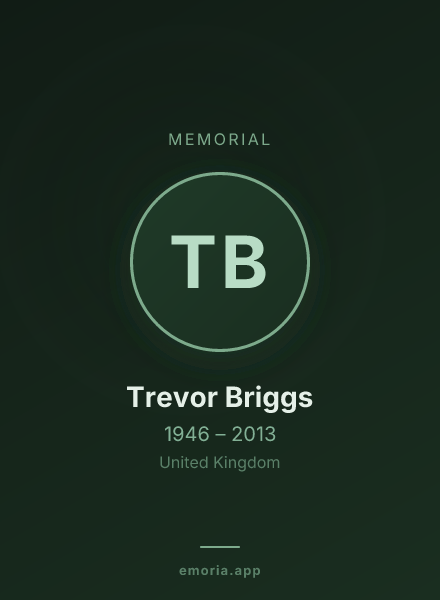 Memorial portrait of Trevor Briggs