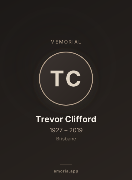 Memorial portrait of Trevor Clifford