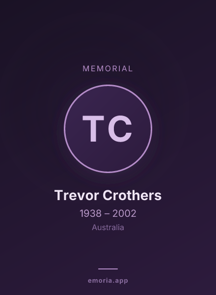 Memorial portrait of Trevor Crothers