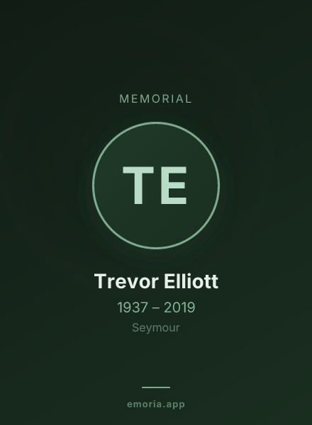 Memorial portrait of Trevor Elliott