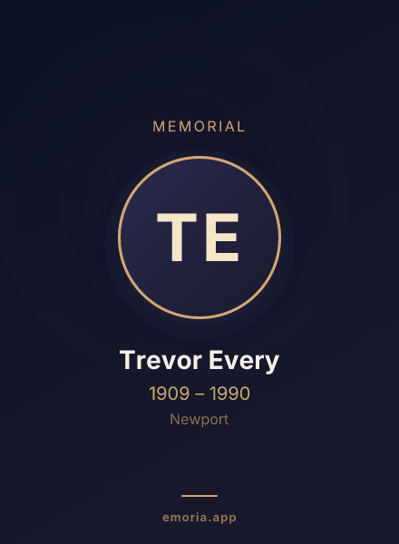 Memorial portrait of Trevor Every