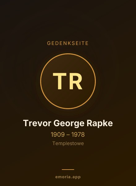 Gedenkportrait von Trevor George Rapke