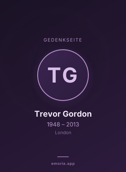 Gedenkportrait von Trevor Gordon