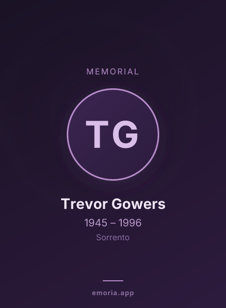 Memorial portrait of Trevor Gowers