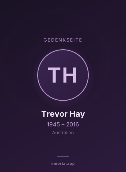 Gedenkportrait von Trevor Hay