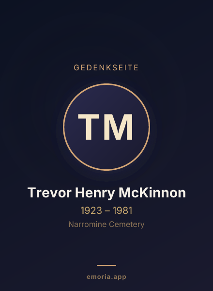 Gedenkportrait von Trevor Henry McKinnon