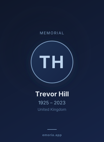 Memorial portrait of Trevor Hill