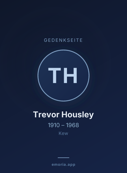 Gedenkportrait von Trevor Housley