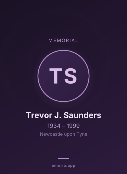 Memorial portrait of Trevor J. Saunders