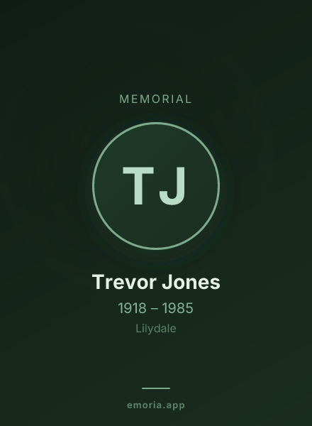 Memorial portrait of Trevor Jones